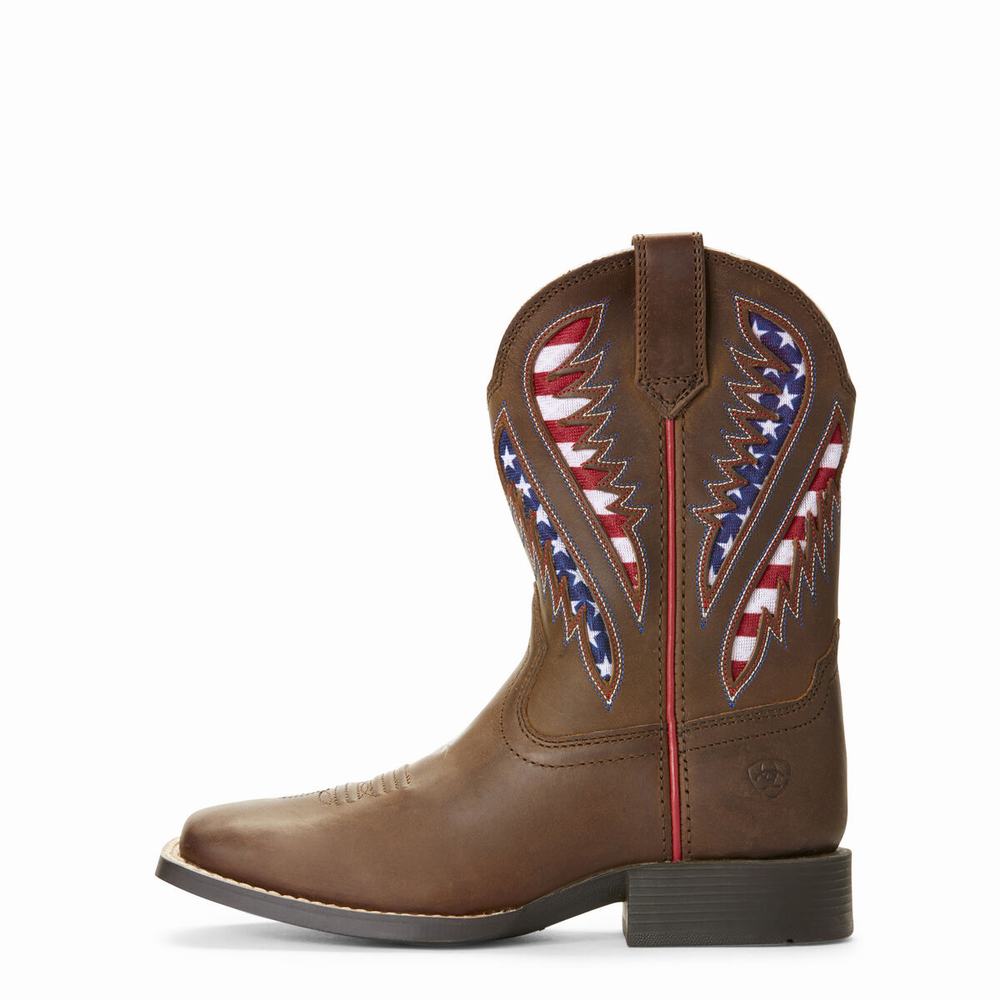 Kids' Ariat Quickdraw VentTEK Western Boots Brown | SYUT-26190