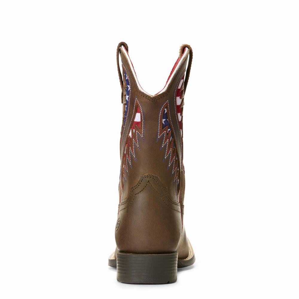 Kids' Ariat Quickdraw VentTEK Western Boots Brown | SYUT-26190