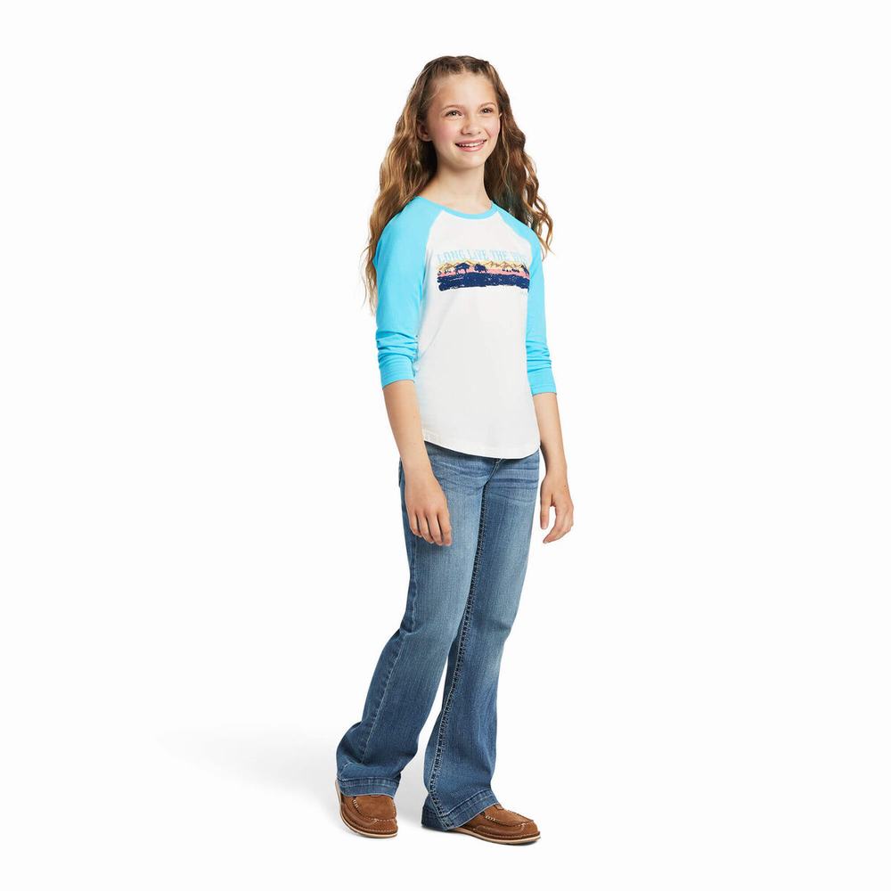 Kids' Ariat REAL Long Live Polo Shirts Multicolor | GLKZ-25836