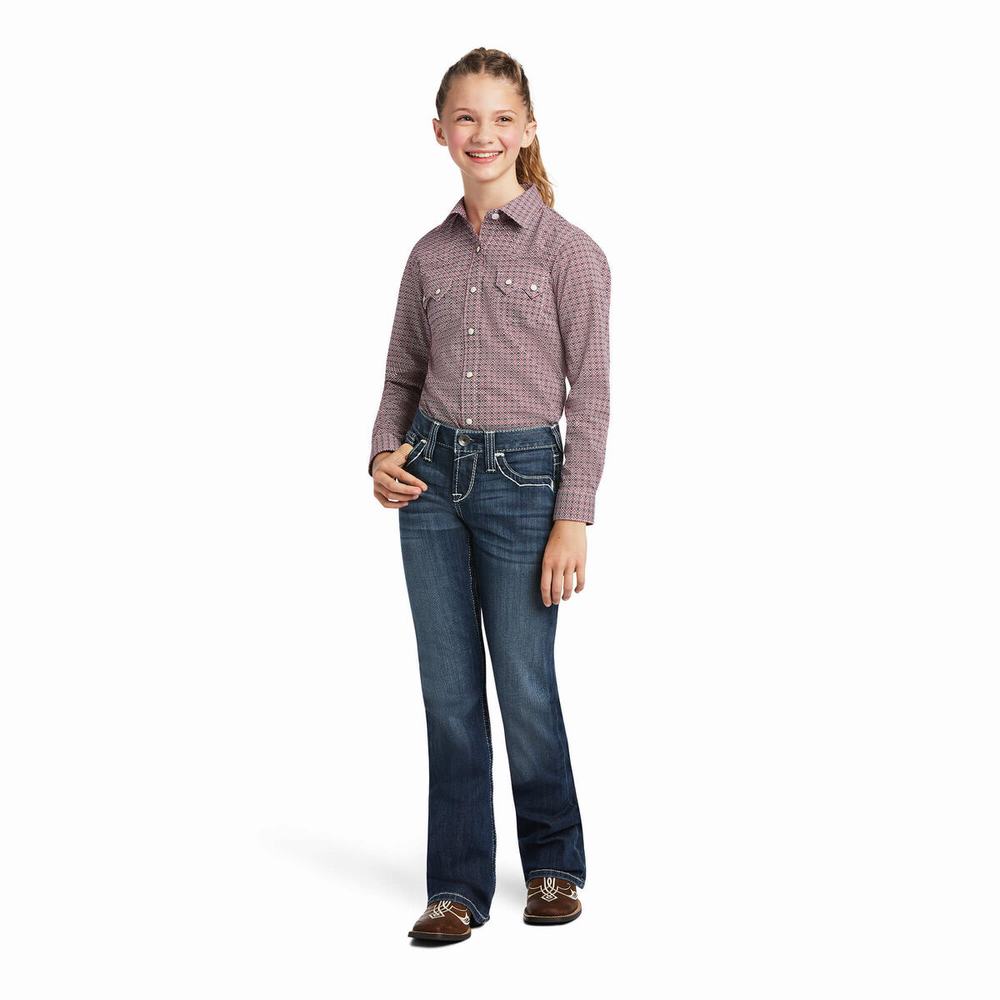 Kids' Ariat REAL Modern Mosiac Shirts Multicolor | QHJG-03749