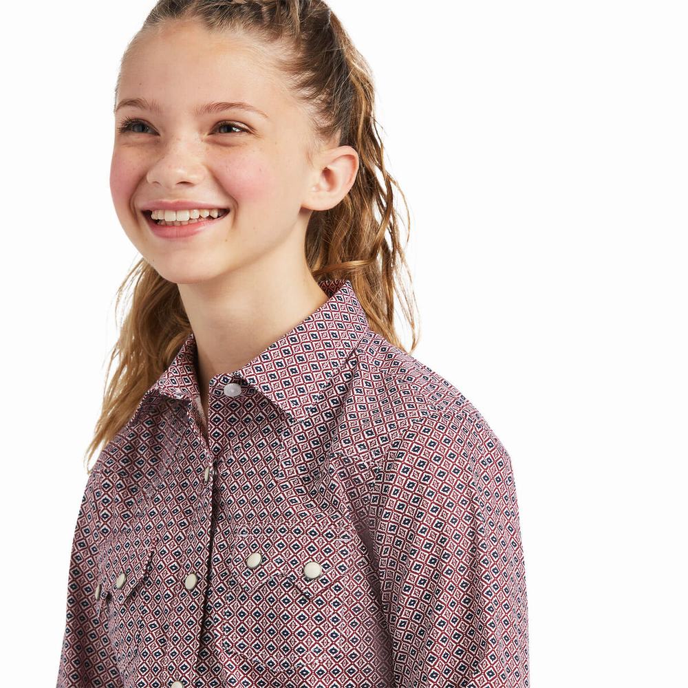 Kids' Ariat REAL Modern Mosiac Shirts Multicolor | QHJG-03749