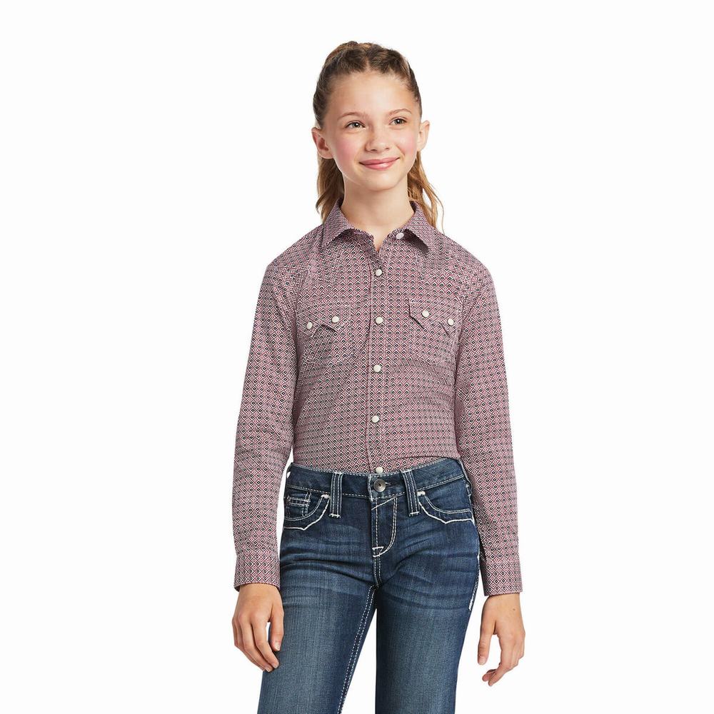 Kids\' Ariat REAL Modern Mosiac Shirts Multicolor | QHJG-03749