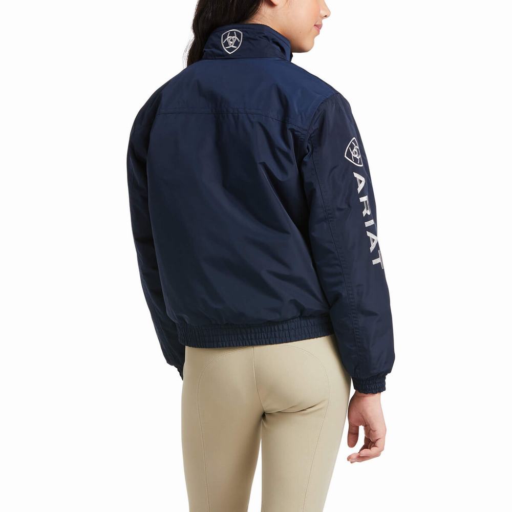 Kids' Ariat Stable Insulated Riding Pants Navy | VBGY-28754