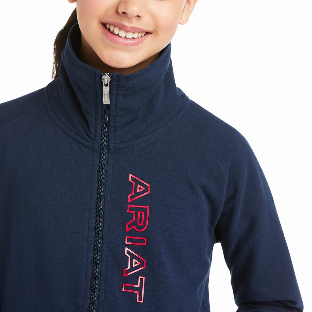 Kids' Ariat Team Logo Full Zip Hoodie Multicolor | RTJC-37254