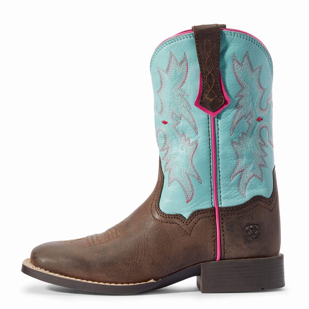 Kids' Ariat Tombstone Western Boots Brown | SJAT-24385