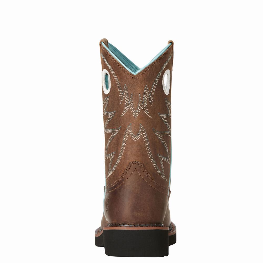 Kids' Ariat Western Boots Brown | YZMC-80379