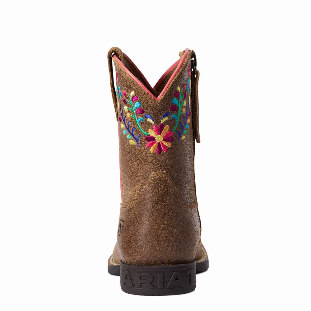 Kids' Ariat Wild Flower Western Boots Brown | MJAY-72345