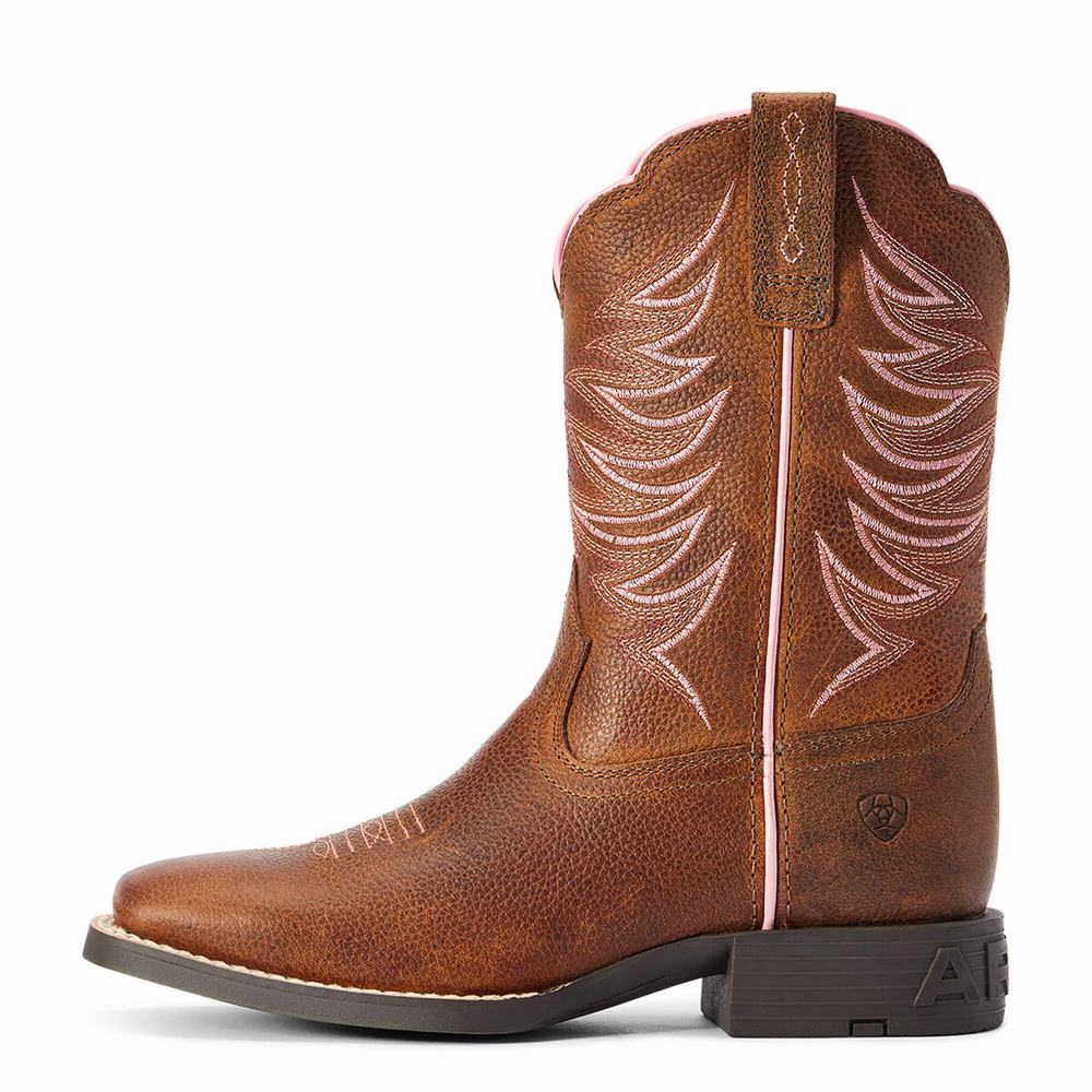 Kids' Ariat Youth Firecatcher Western Boots Brown | FKBH-49613