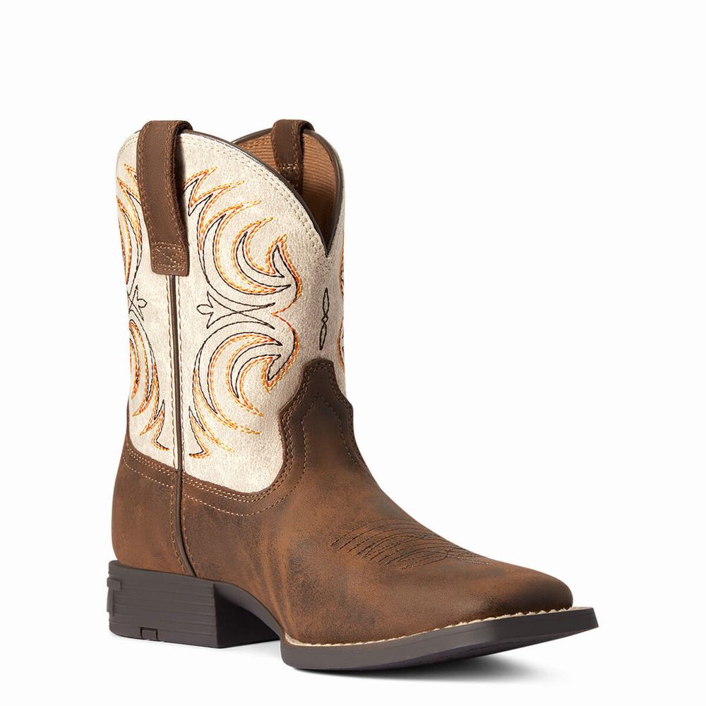 Kids' Ariat Youth Storm Western Boots Brown | QMXF-40236