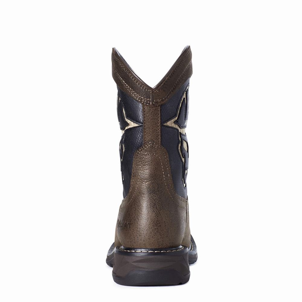 Kids' Ariat Youth WorkHog XT VentTEK Bold Western Boots Coffee | BAWL-40817