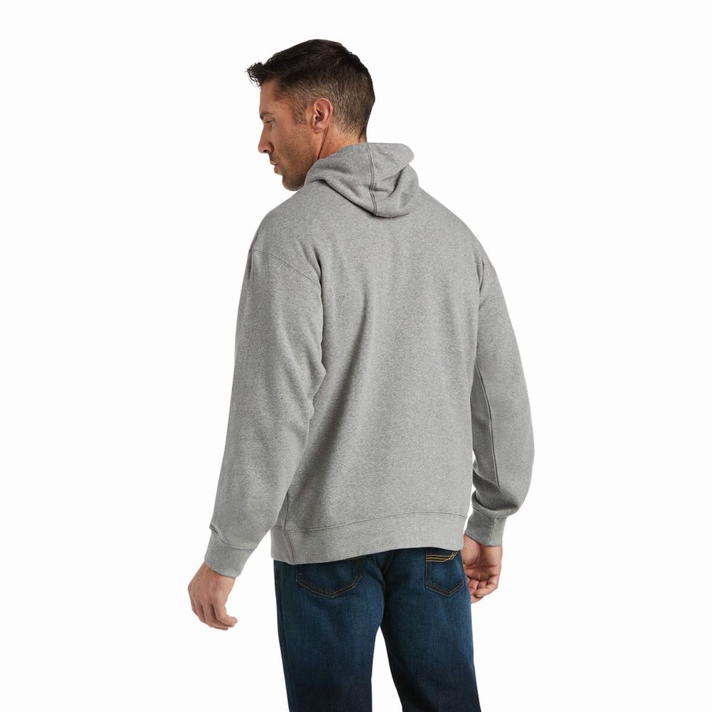 Men's Ariat Basic Hoodie Orange | HQJR-70129