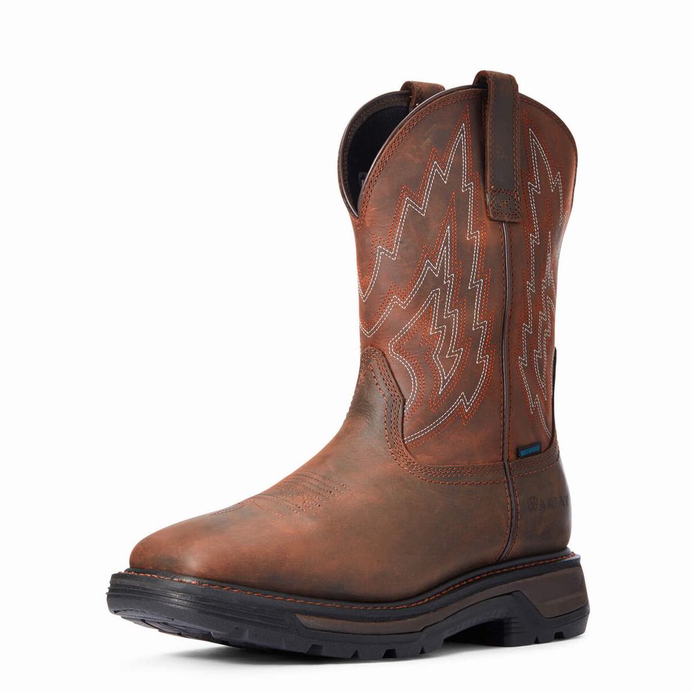 Men\'s Ariat Big Rig Waterproof Waterproof Boots Dark Brown | WGFA-21960