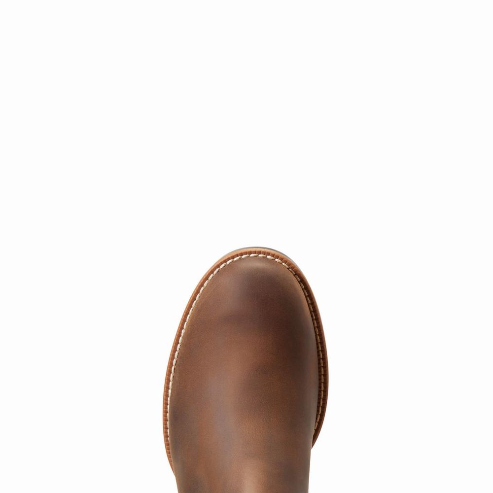 Men's Ariat Booker Ultra Round Toe Dress Boots Brown | ISEQ-02164