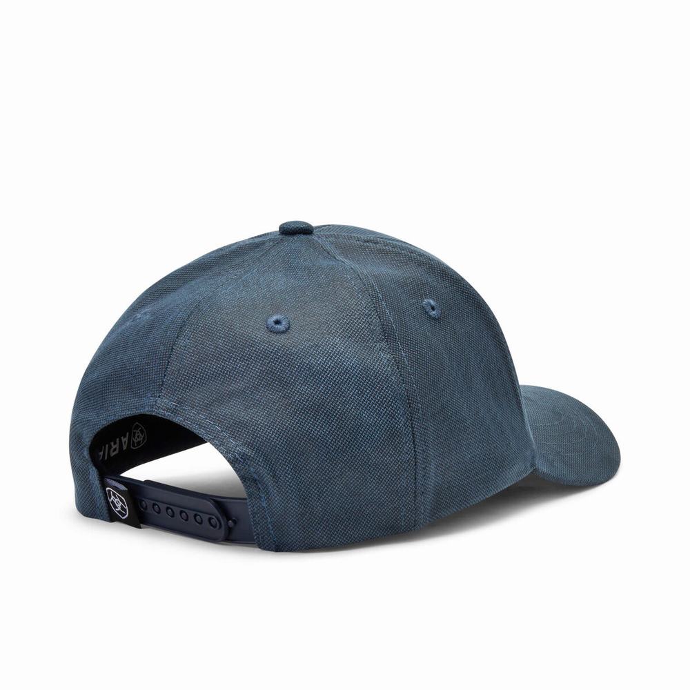 Men's Ariat Box Logo Patch Hats Blue | GZDX-10547