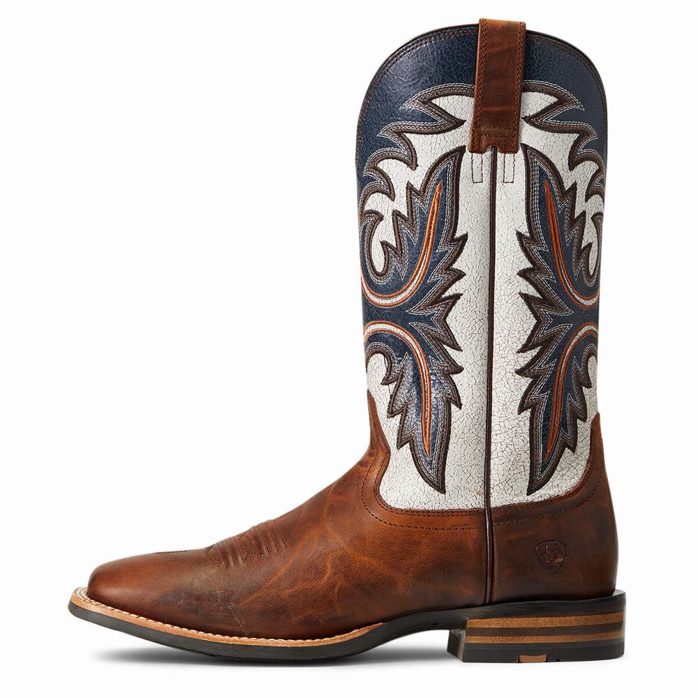 Men's Ariat Brushrider Western Boots Brown | BIGS-53827