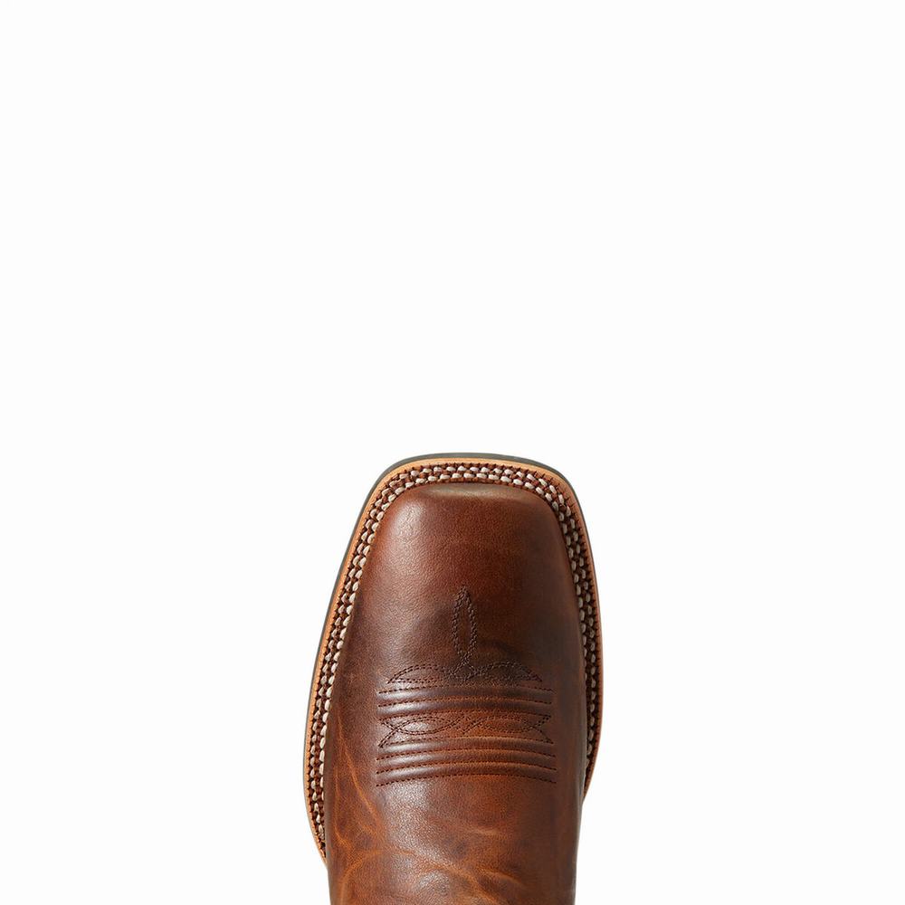 Men's Ariat Brushrider Western Boots Brown | BIGS-53827