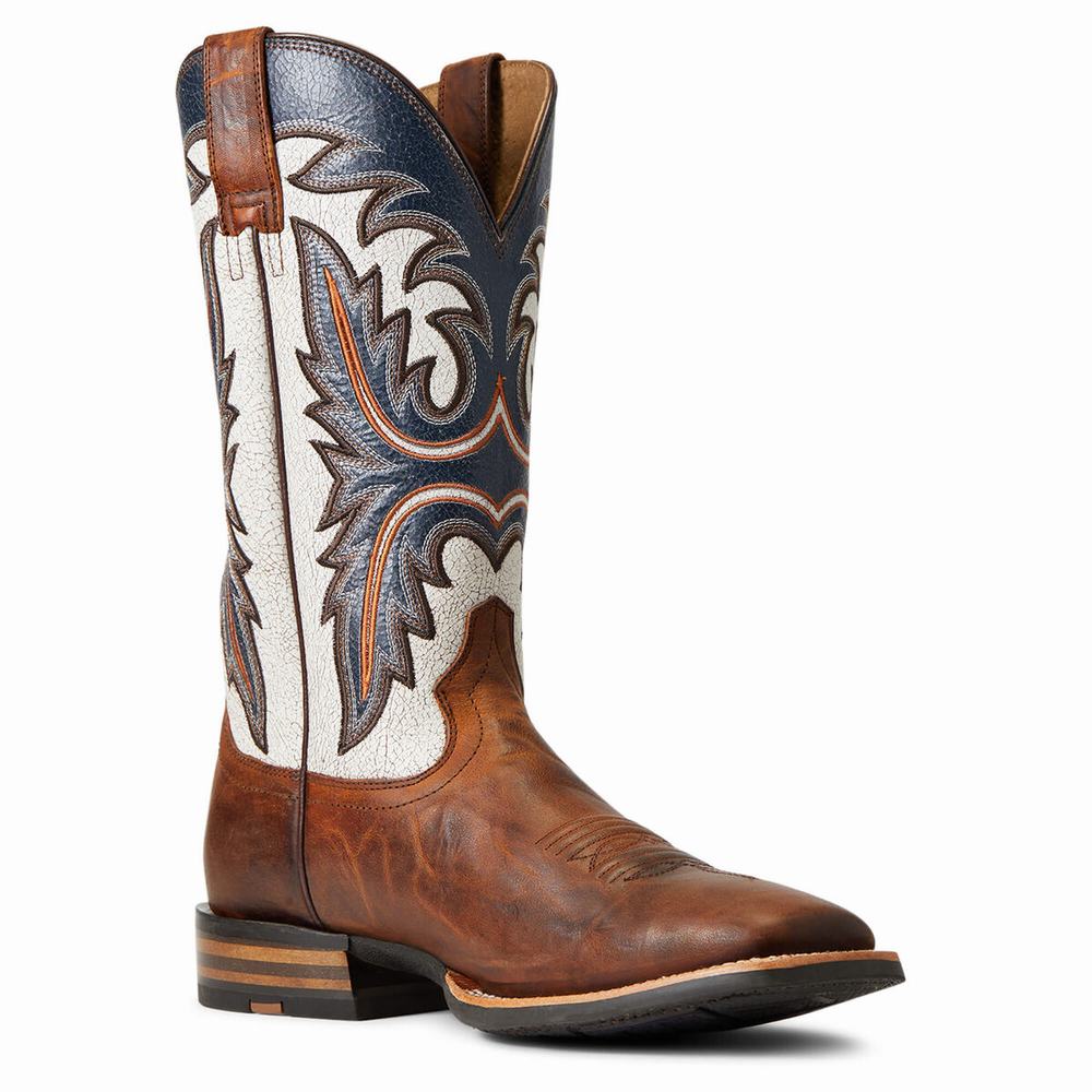 Men's Ariat Brushrider Western Boots Brown | BIGS-53827