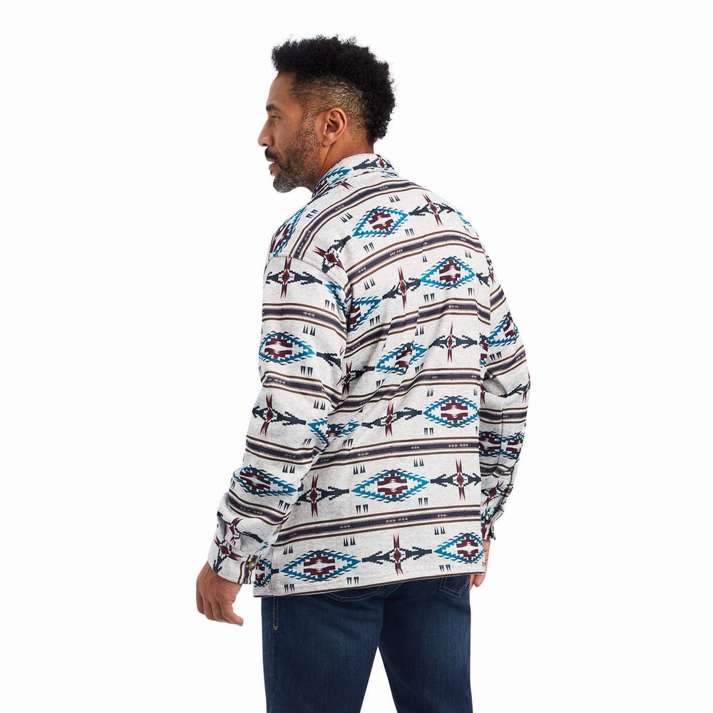 Men's Ariat Caldwell Printed Hoodie Dark Beige | UWQJ-96072