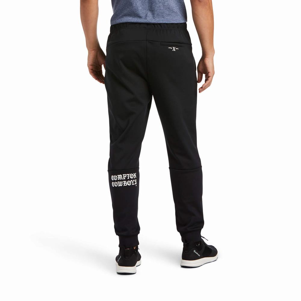 Men's Ariat Compton Cowboys Track Pants Black | CQUF-35627