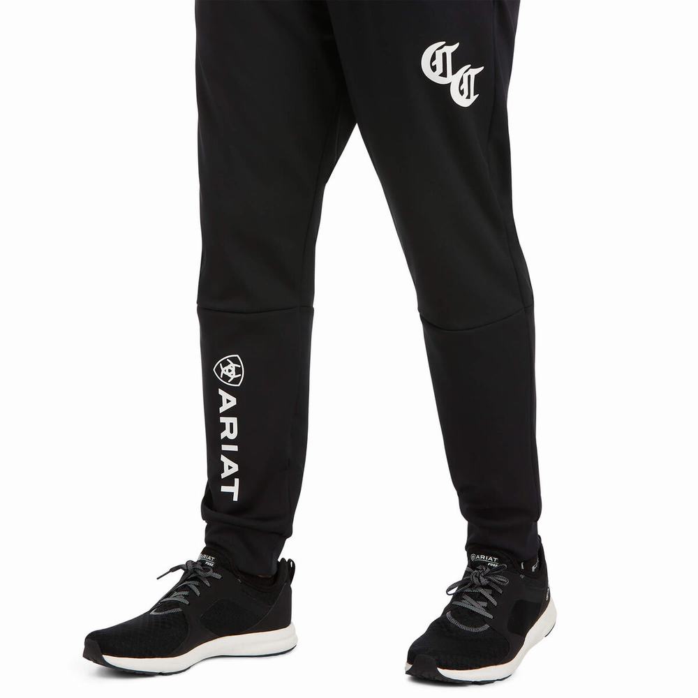 Men's Ariat Compton Cowboys Track Pants Black | CQUF-35627