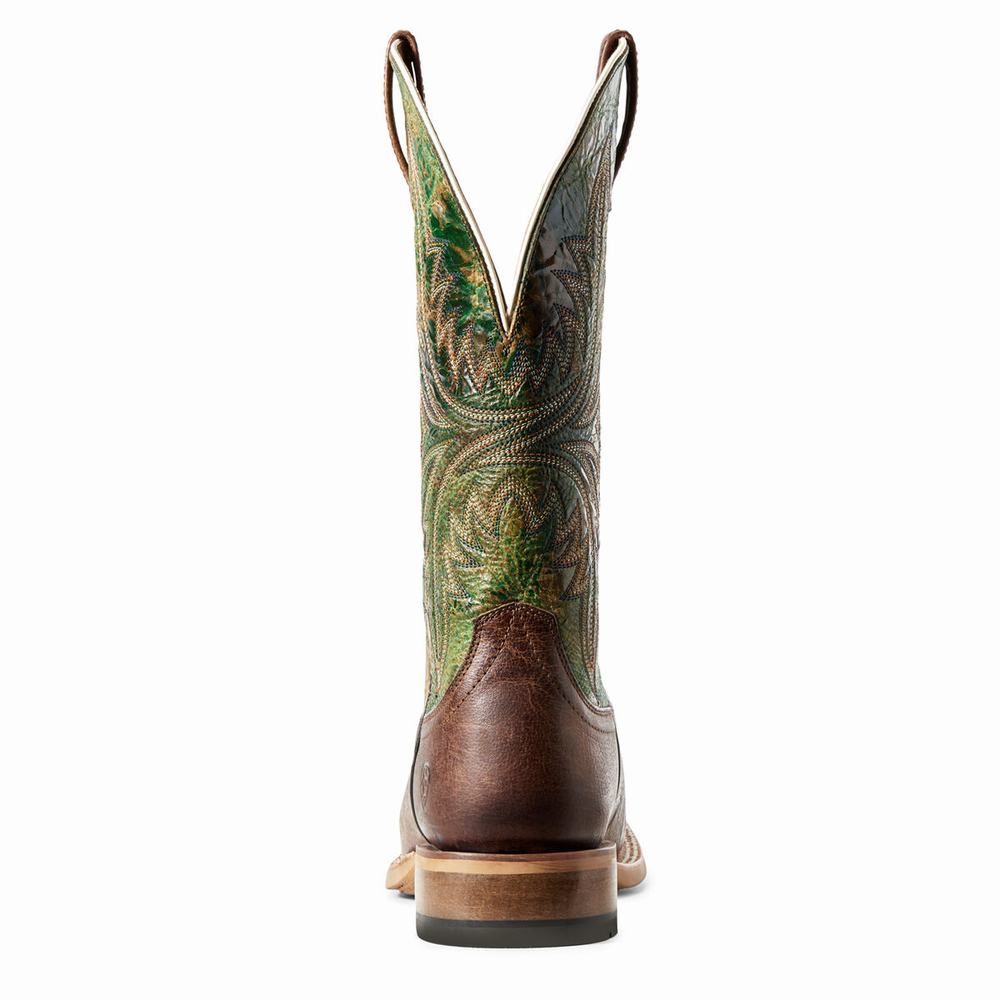 Men's Ariat Cowhand Western Boots Brown | XQPJ-12375