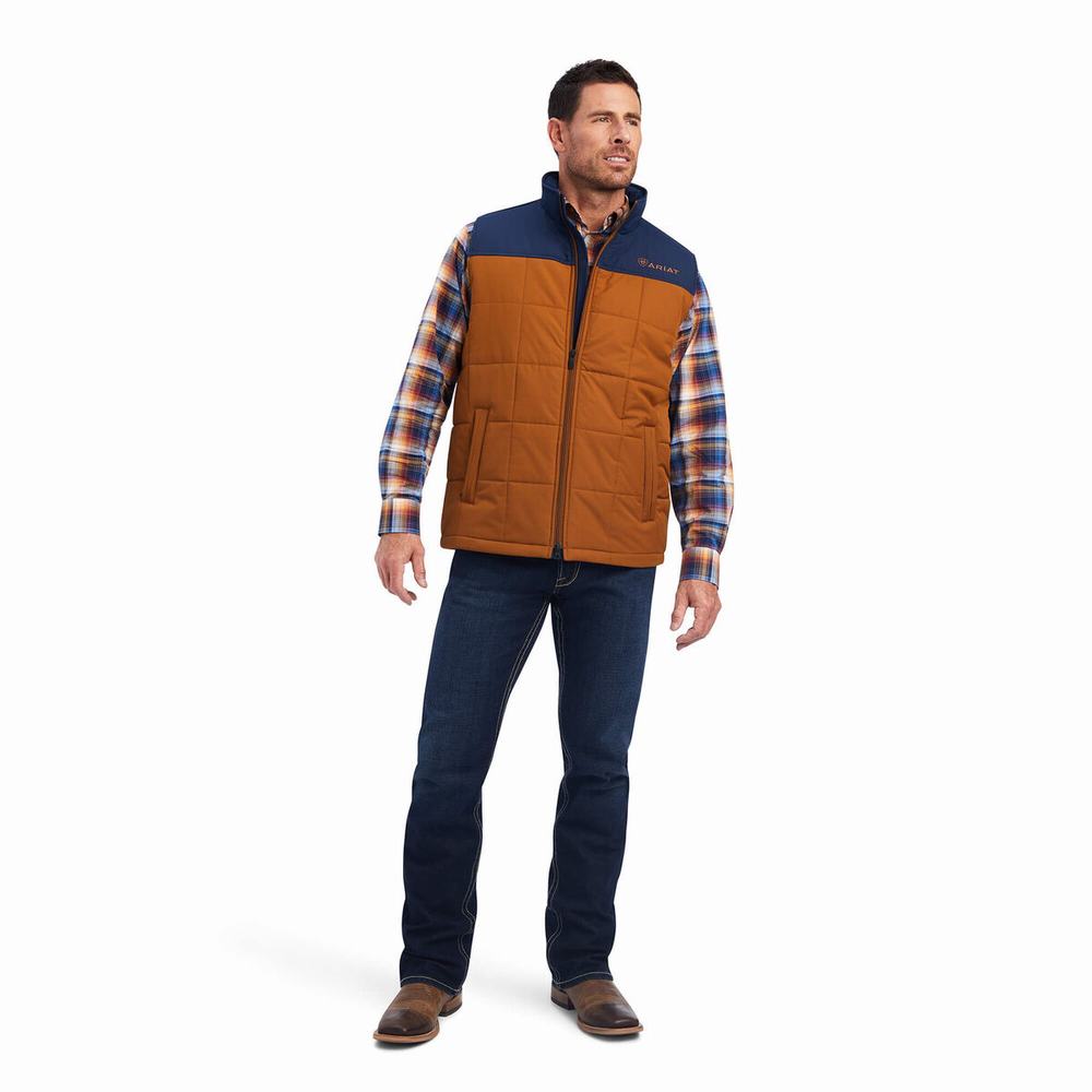 Men's Ariat Crius Insulated Jackets Brown / Navy | RYCJ-21309