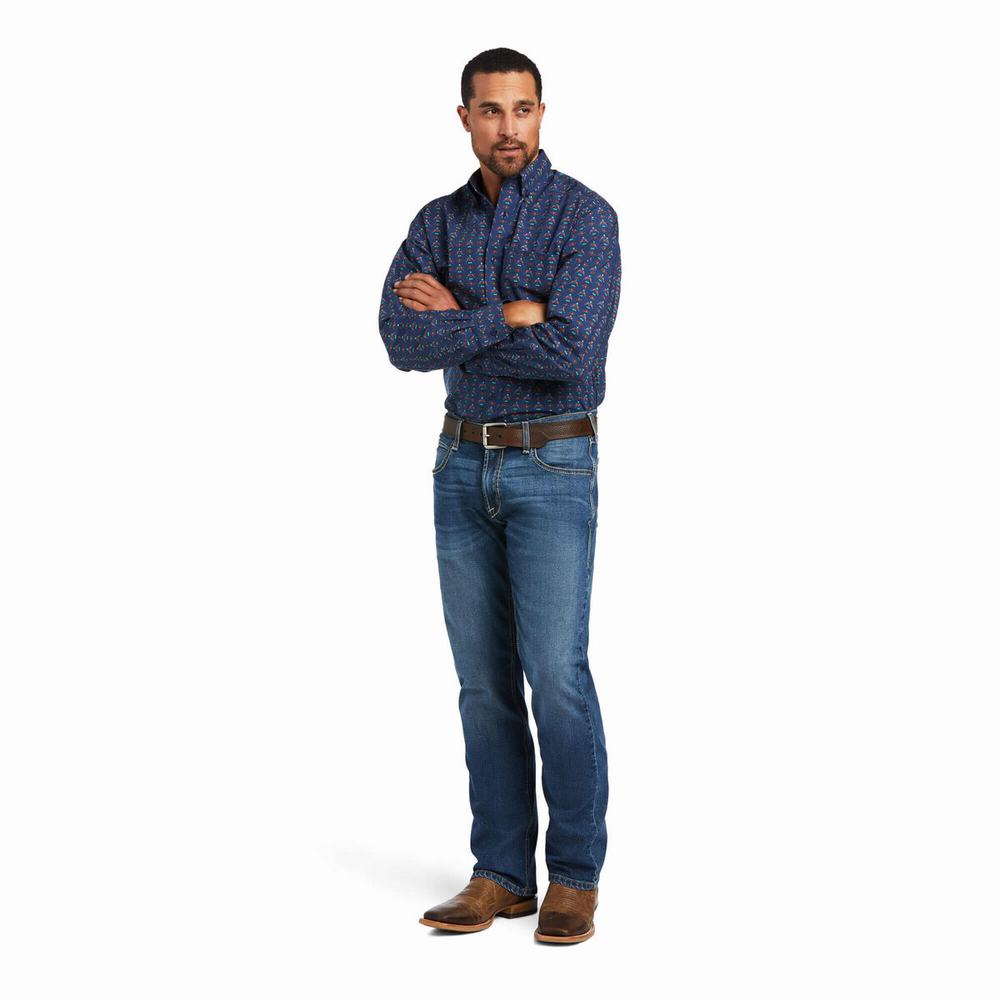 Men's Ariat Damien Classic Fit Shirts Multicolor | XPGD-71650