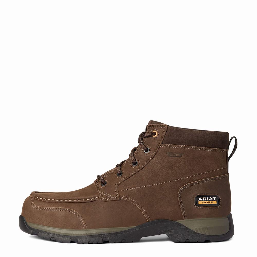 Men's Ariat Edge LTE Chukka Static Dissipating Composite Toe Work Boots Dark Brown | ONUK-71056