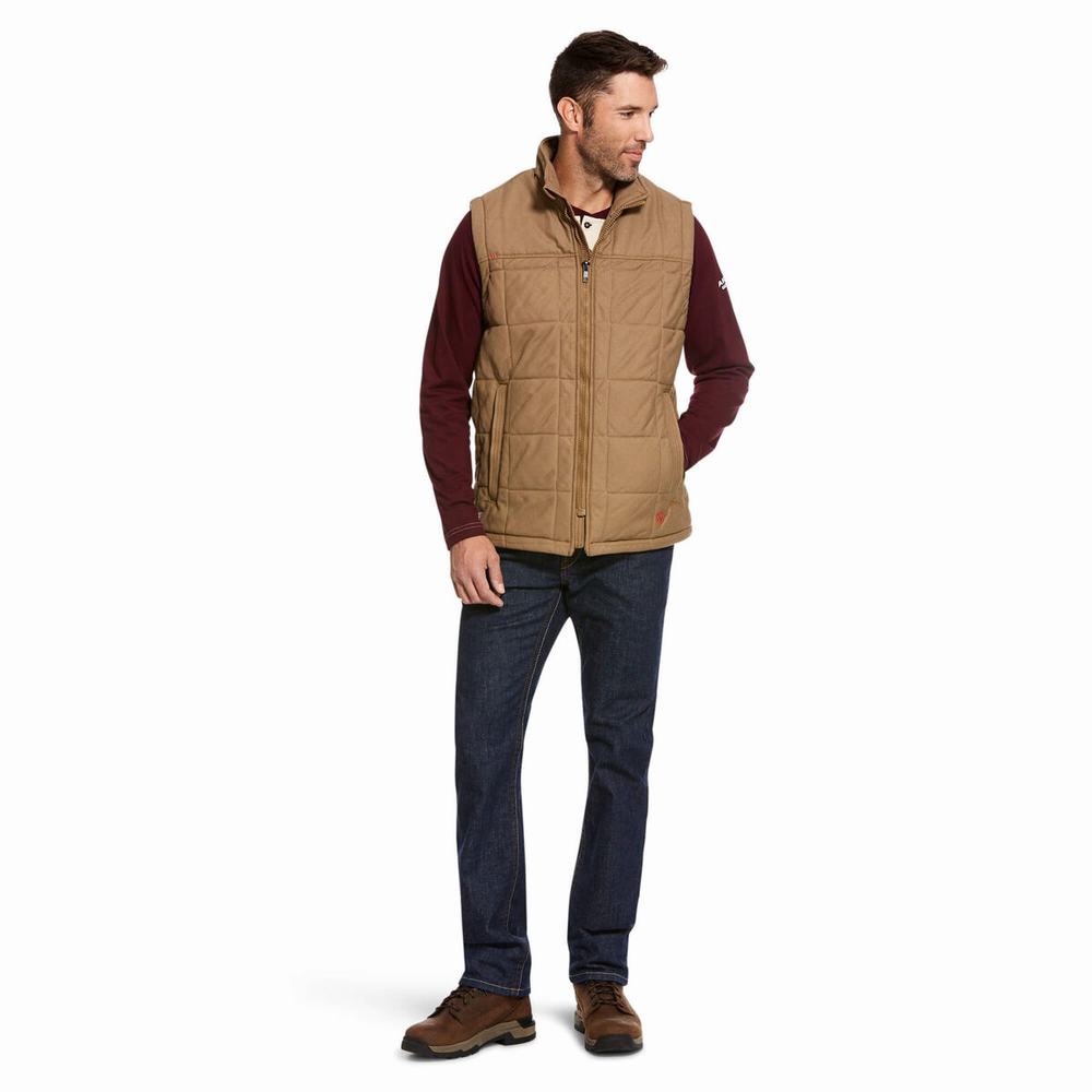 Men's Ariat FR Crius Insulated Jackets Khaki | NYJW-72068