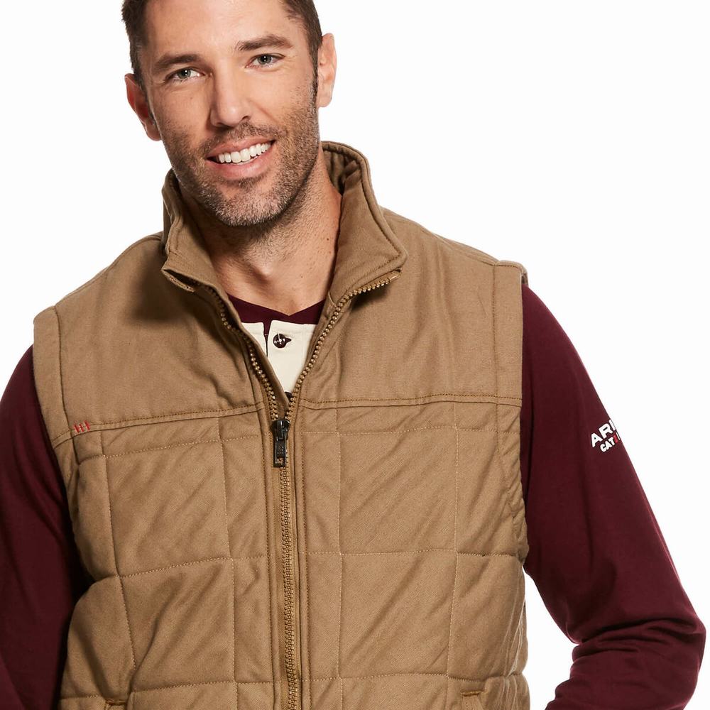 Men's Ariat FR Crius Insulated Jackets Khaki | NYJW-72068