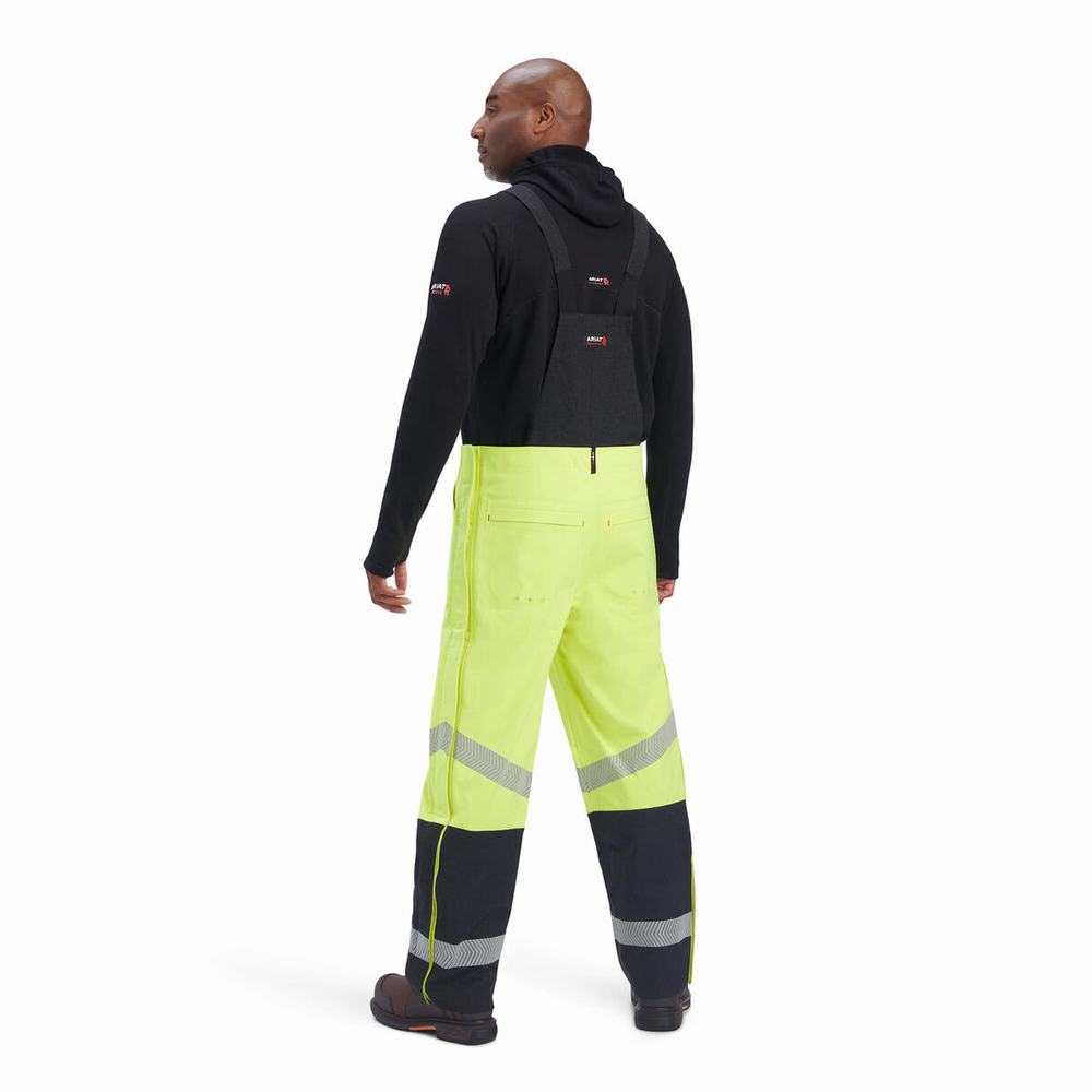 Men's Ariat FR Hi-Vis Waterproof Pants Yellow | BZVM-10268