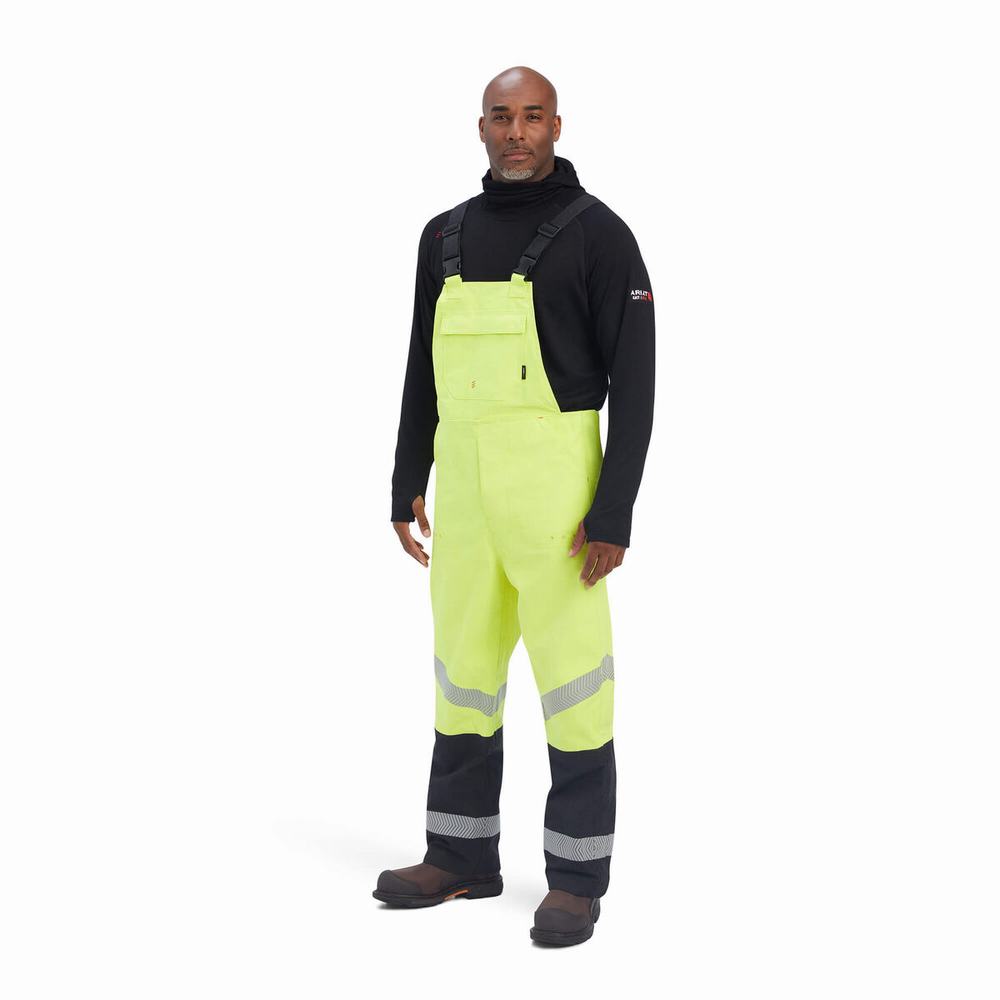 Men\'s Ariat FR Hi-Vis Waterproof Pants Yellow | BZVM-10268