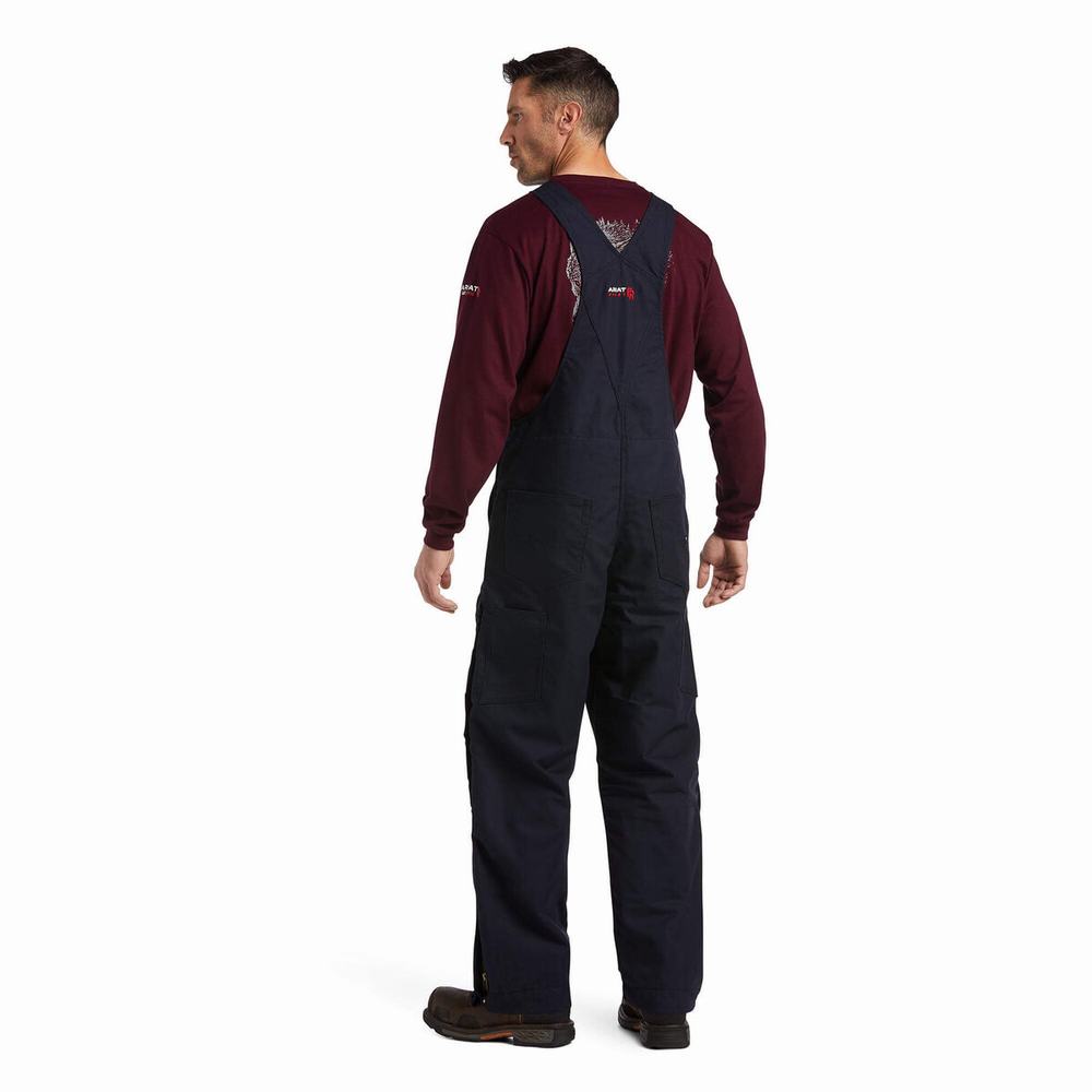 Men's Ariat FR Insulated Overall 2.0 Pants Navy | AFNS-83076