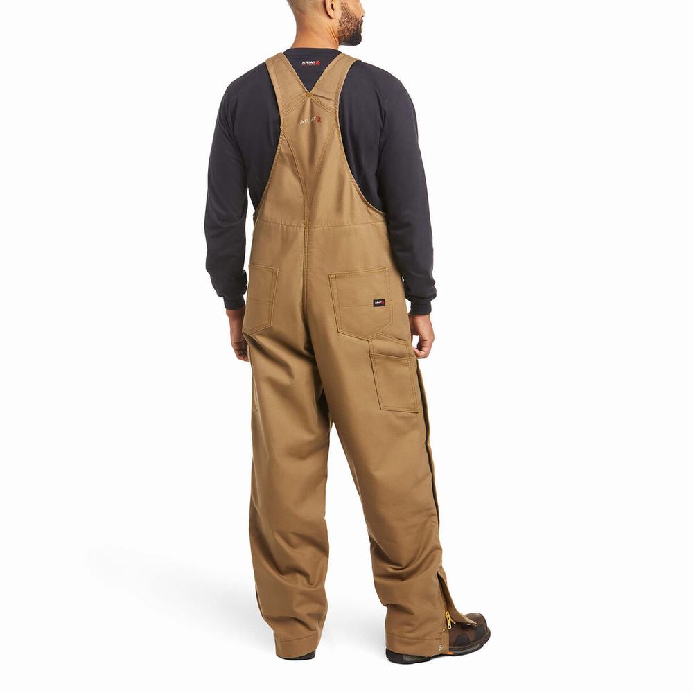 Men's Ariat FR Insulated Overall 2.0 Pants Khaki | WMNU-75680