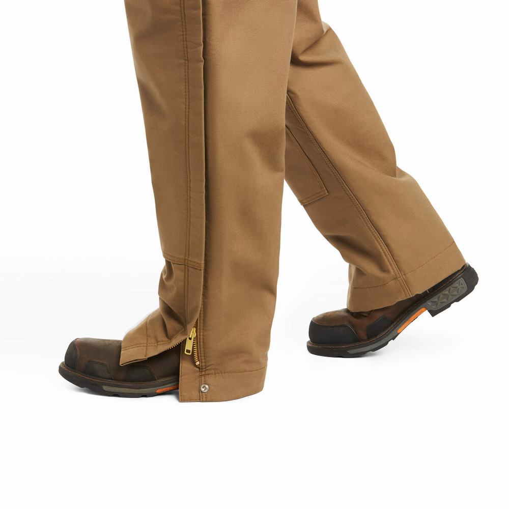 Men's Ariat FR Insulated Overall 2.0 Pants Khaki | WMNU-75680