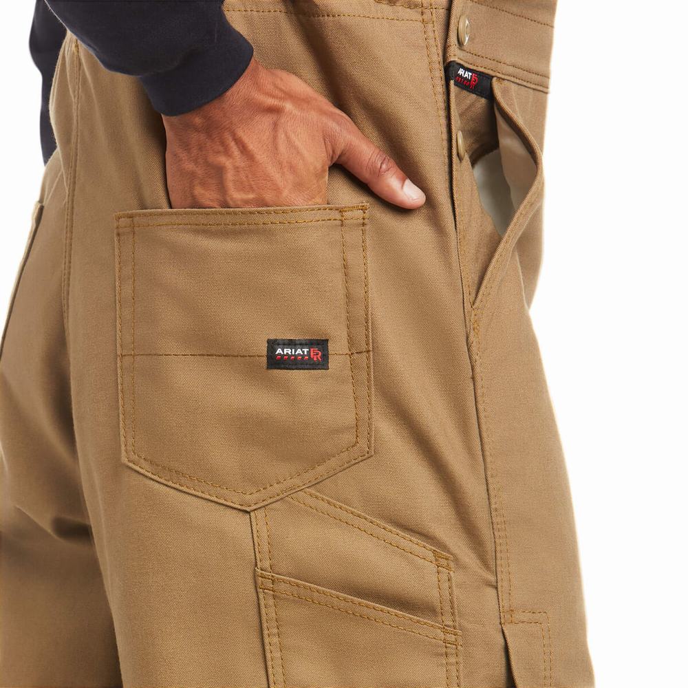 Men's Ariat FR Insulated Overall 2.0 Pants Khaki | WMNU-75680