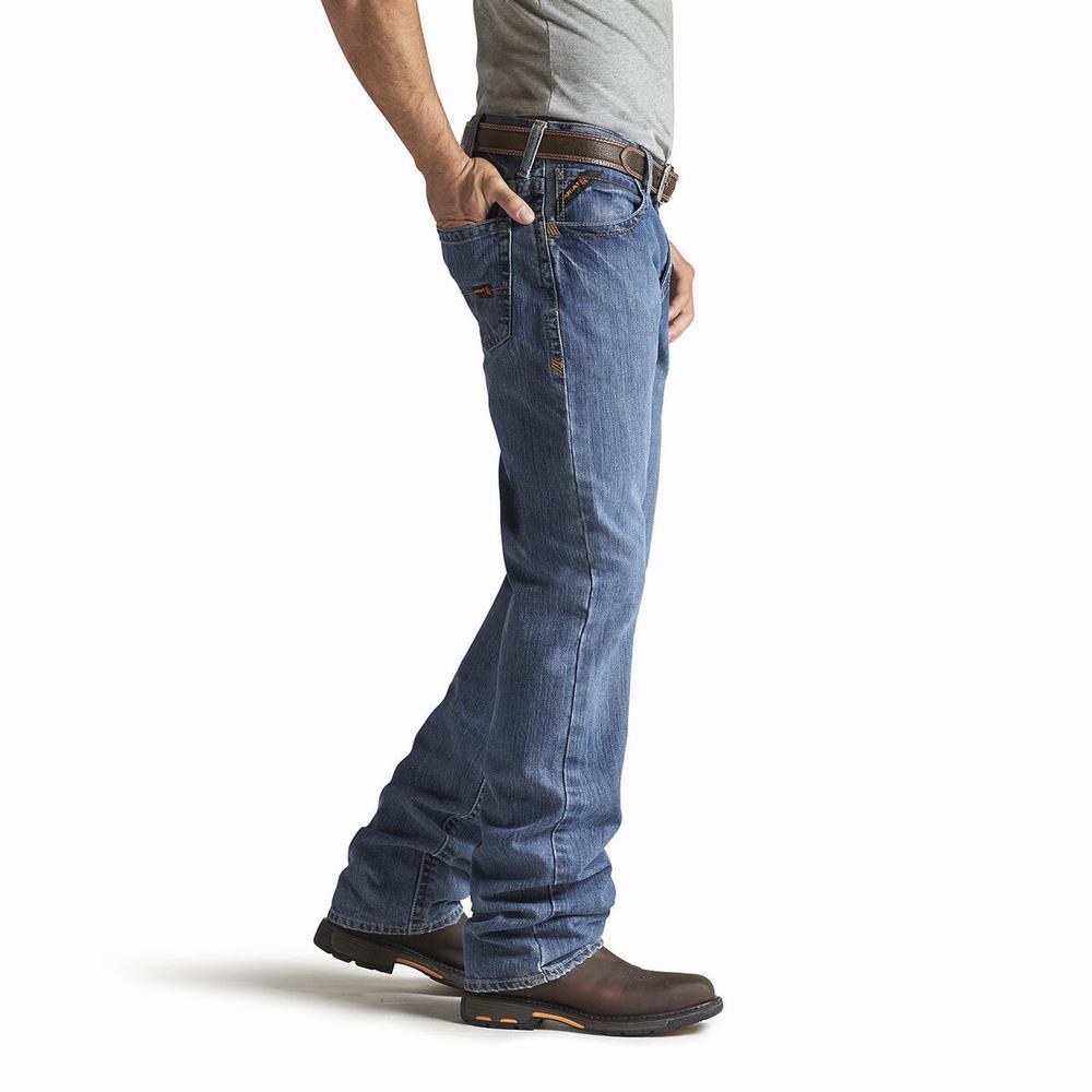 Men's Ariat FR M3 Loose Basic Straight-Fit Jeans Multicolor | AWXK-23160