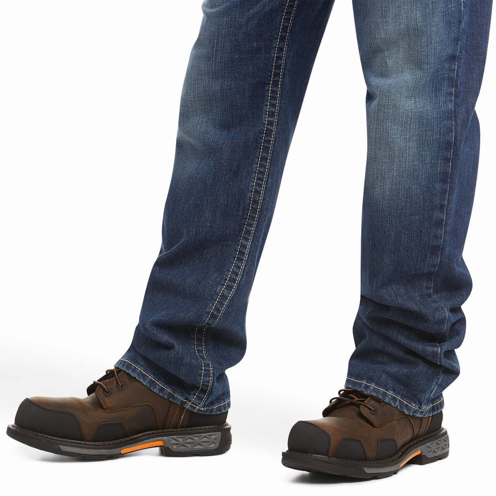 Men's Ariat FR M3 Loose DuraStretch Vortex Straight-Fit Jeans Titanium | DXWL-18923