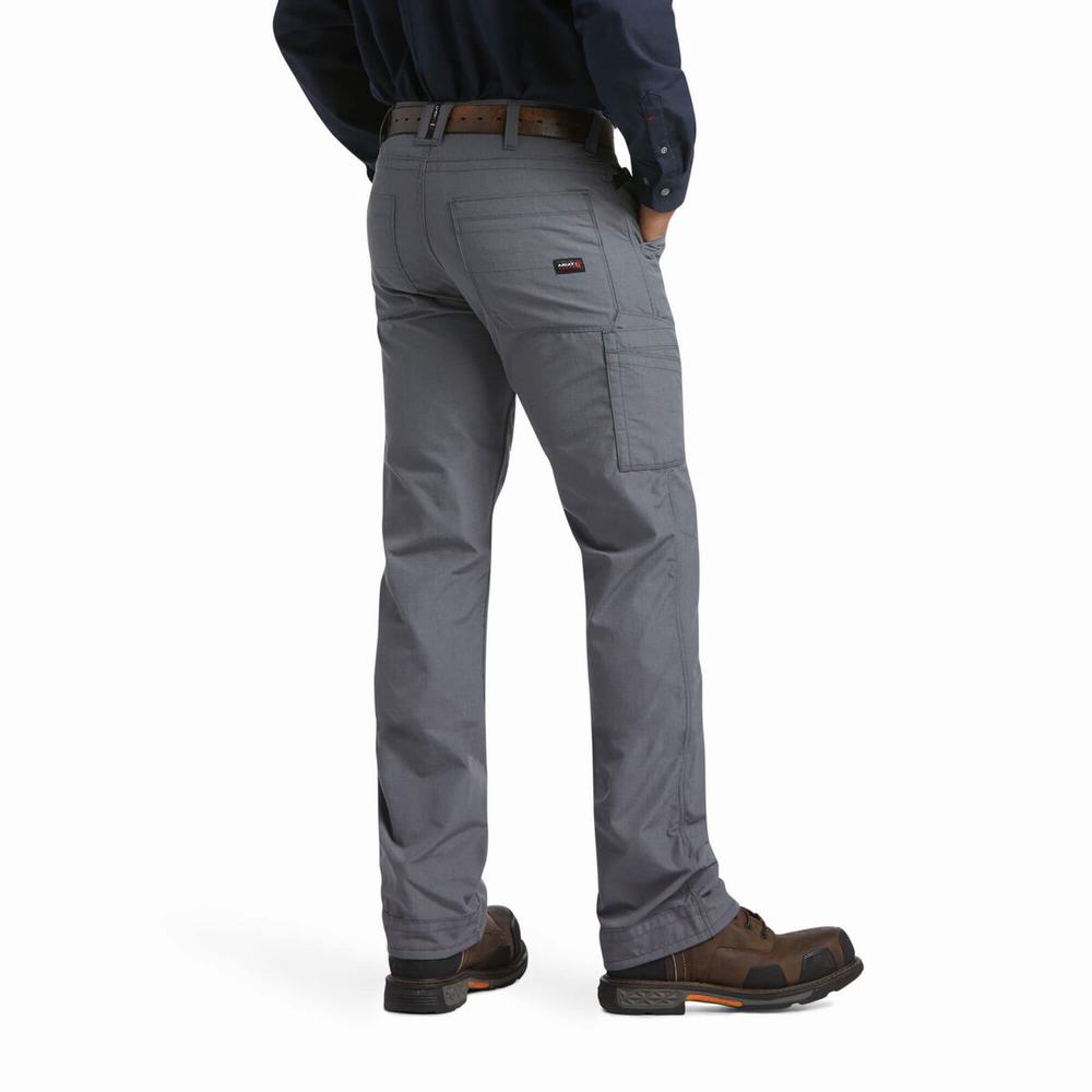 Men's Ariat FR M5 DuraLight Ripstop Pants Grey | NCTG-73104