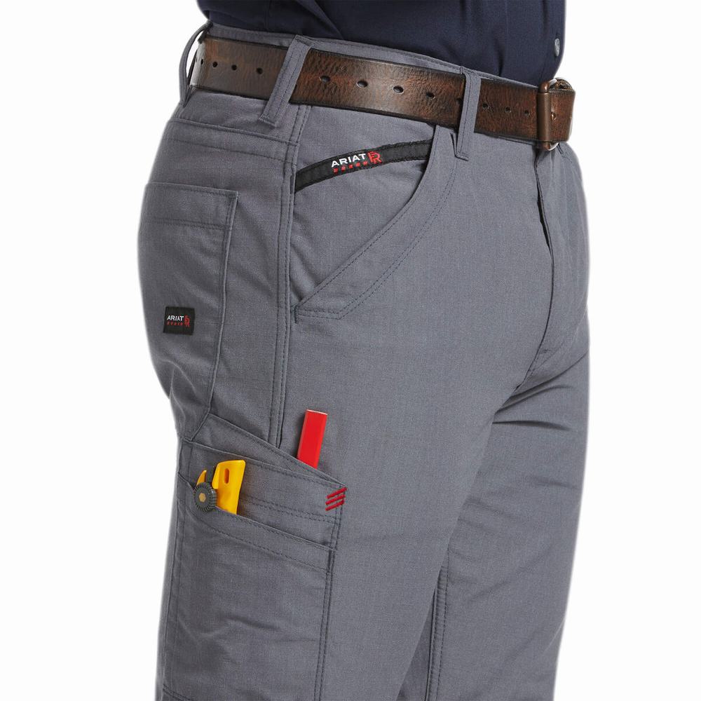 Men's Ariat FR M5 DuraLight Ripstop Pants Grey | NCTG-73104