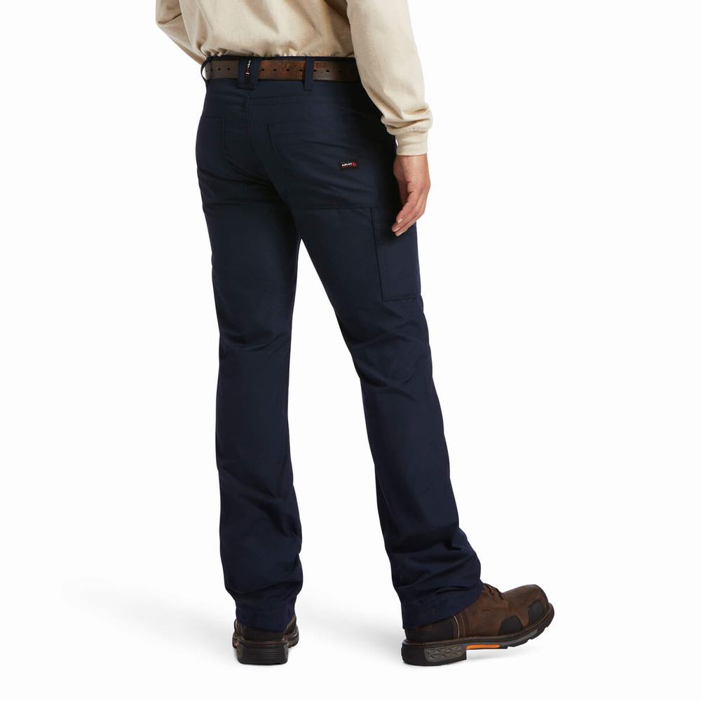 Men's Ariat FR M5 DuraLight Ripstop Pants Navy | YJEC-85391