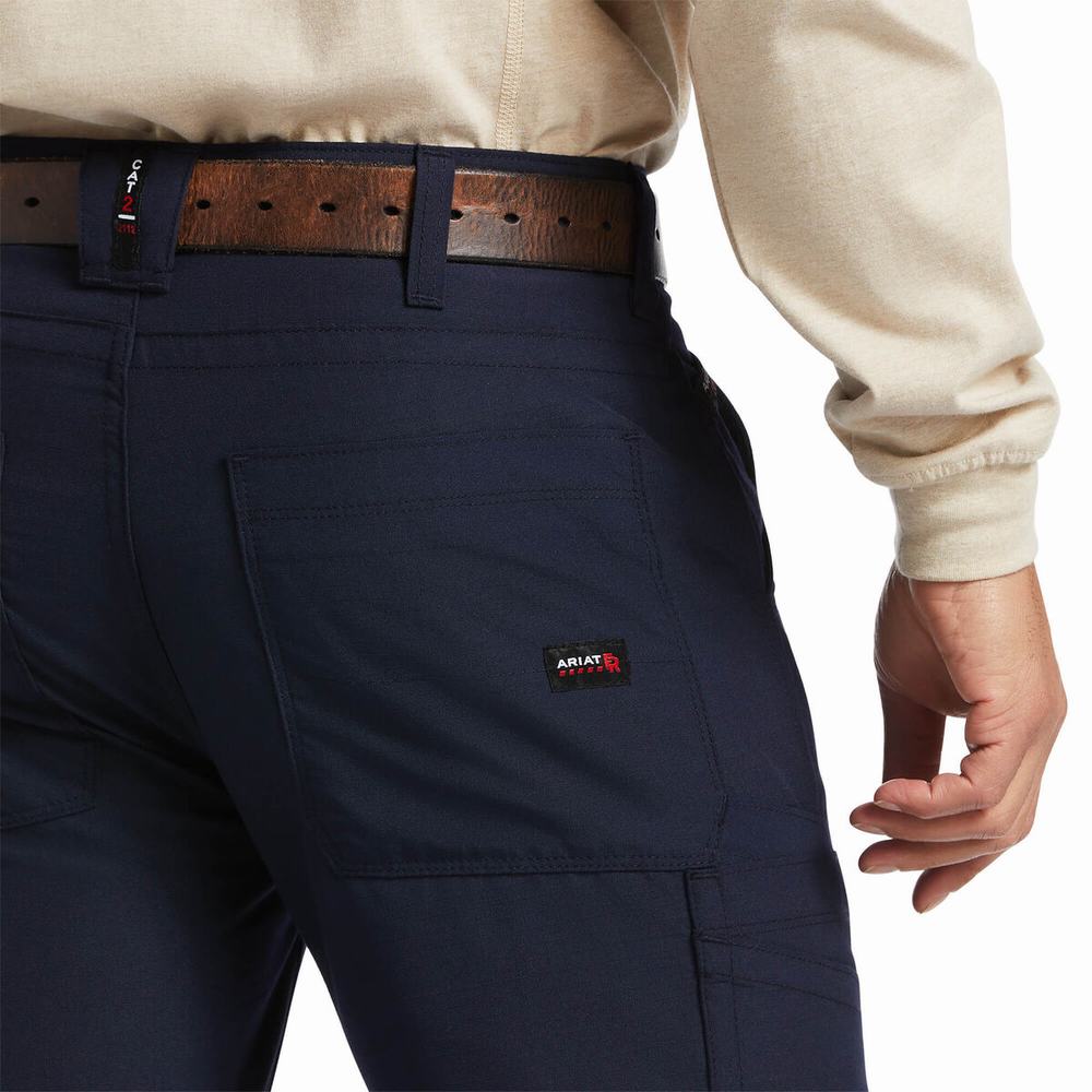 Men's Ariat FR M5 DuraLight Ripstop Pants Navy | YJEC-85391