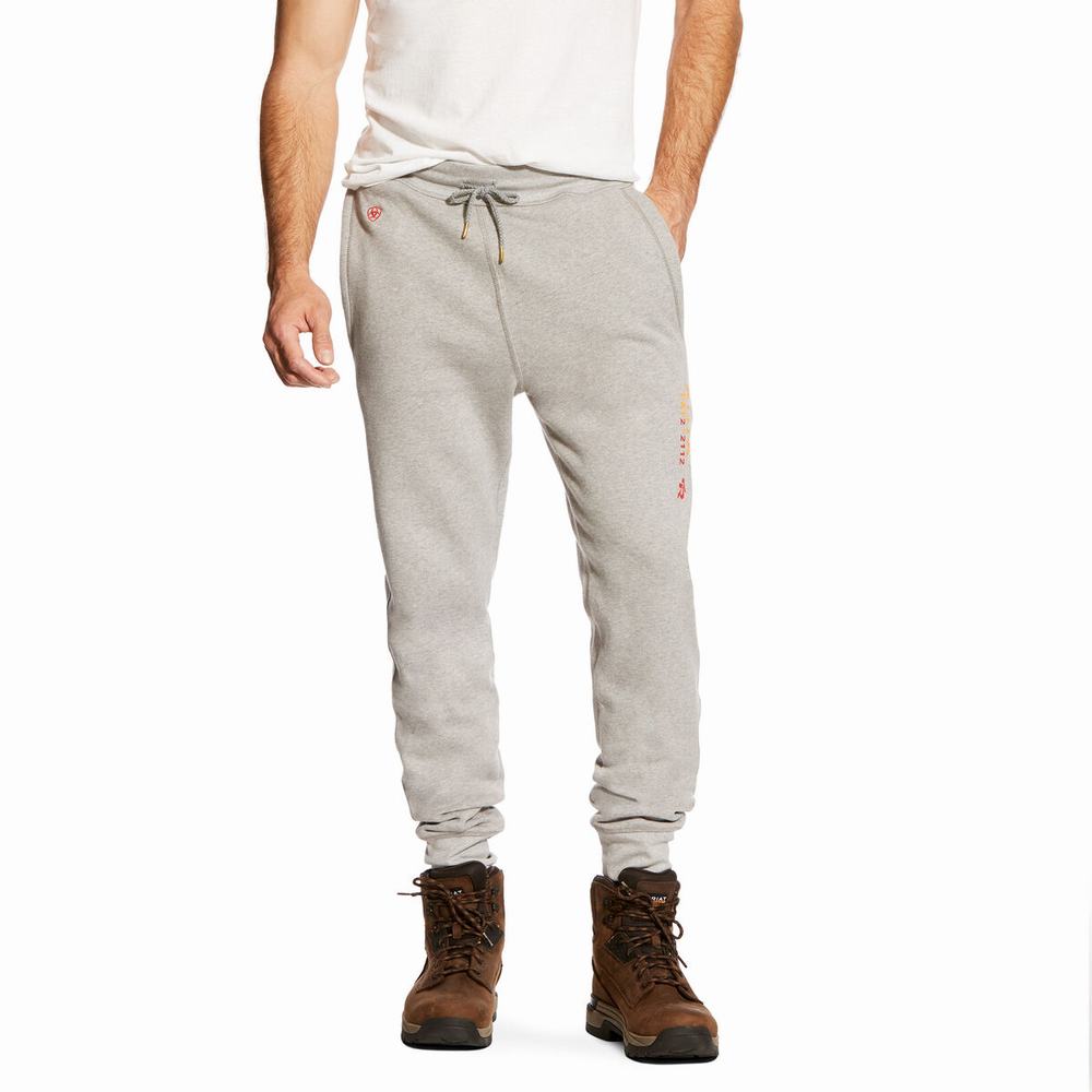 Men\'s Ariat FR Pants Grey | OAVH-75604