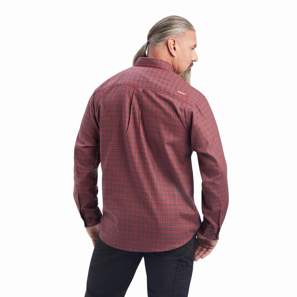 Men's Ariat FR Payne Shirts Pink | OMQH-19584