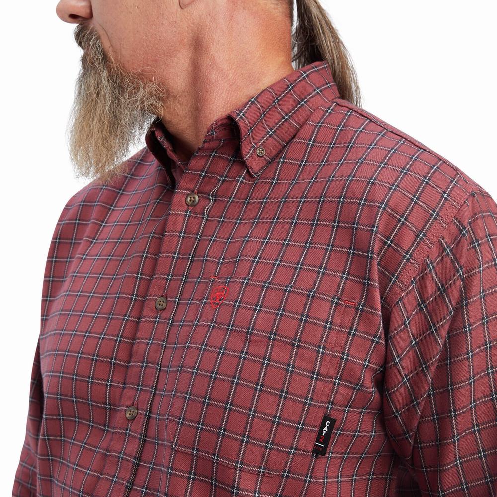 Men's Ariat FR Payne Shirts Pink | OMQH-19584