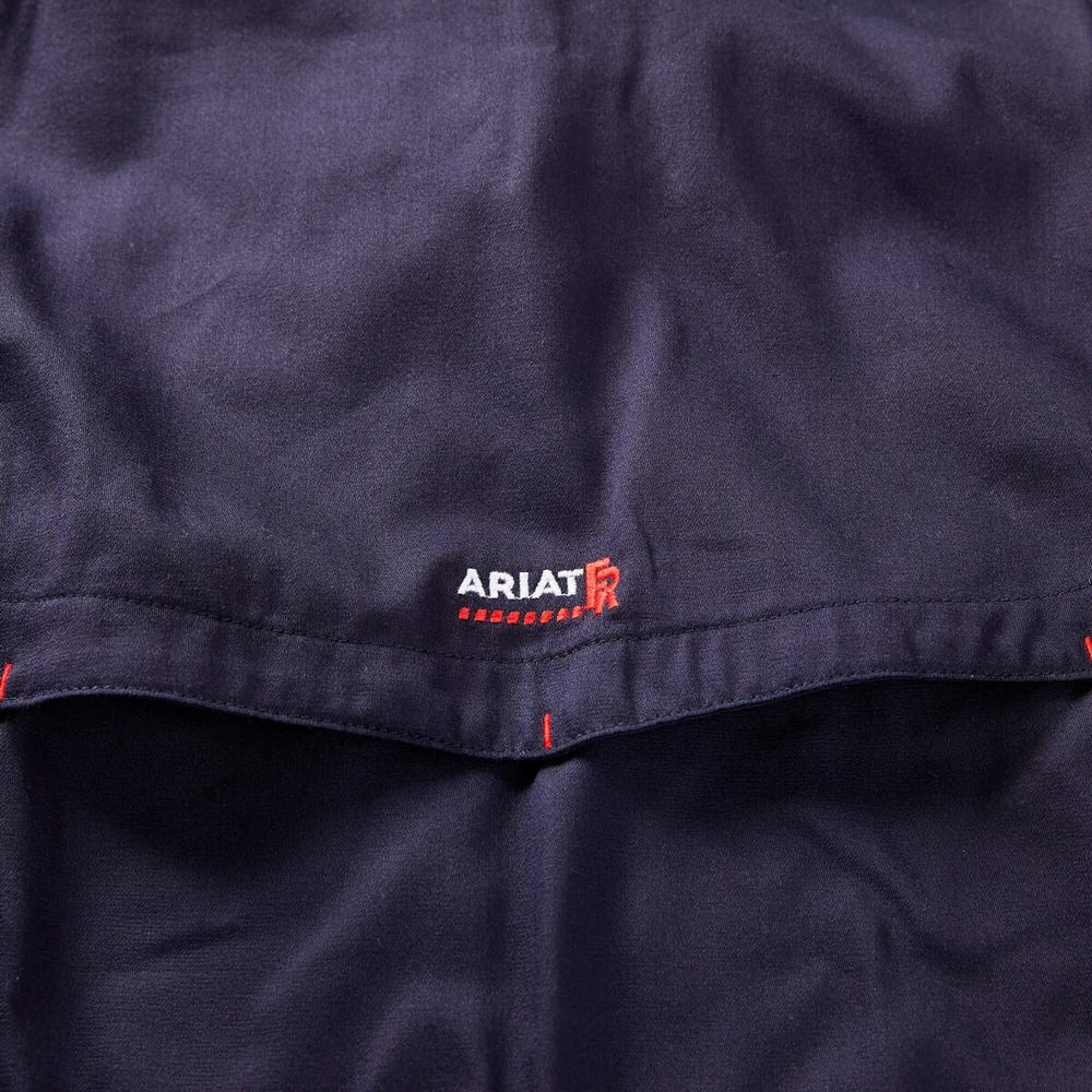 Men's Ariat FR Solid Vent Shirts Navy | RFTA-35689