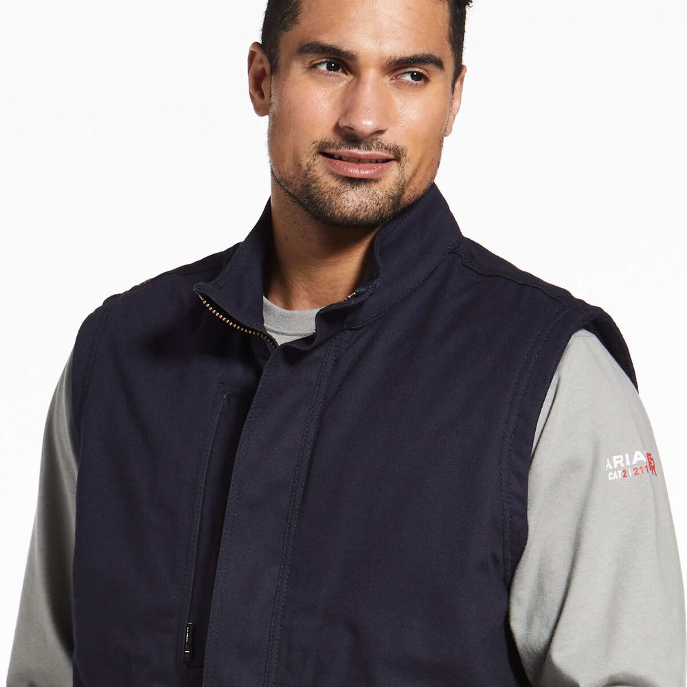 Men's Ariat FR Workhorse Insulated Jackets Navy | KLNH-14963