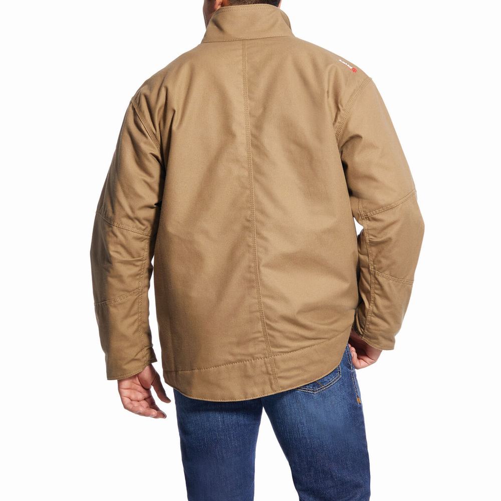 Men's Ariat FR Workhorse Insulated Jackets Khaki | ZPEI-14267