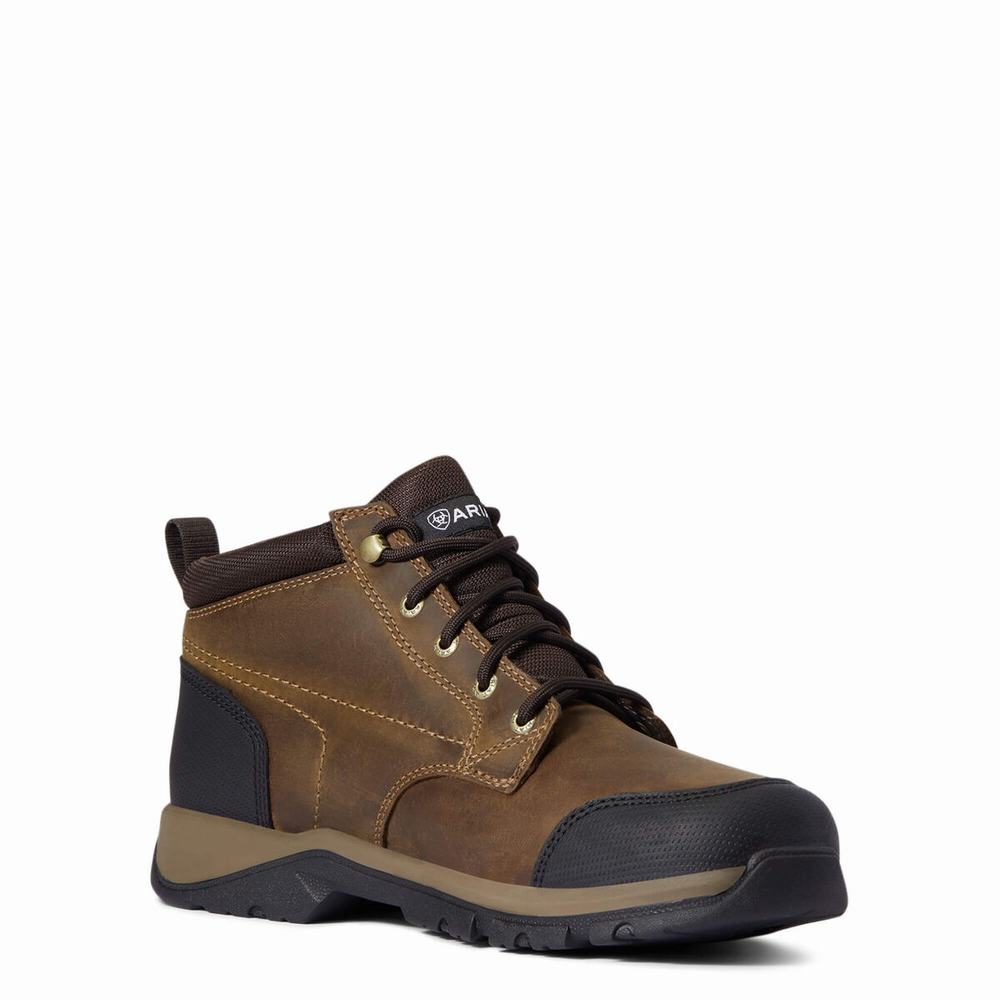 Men's Ariat Farmland Waterproof Hiking Boots Brown | RLJU-02783