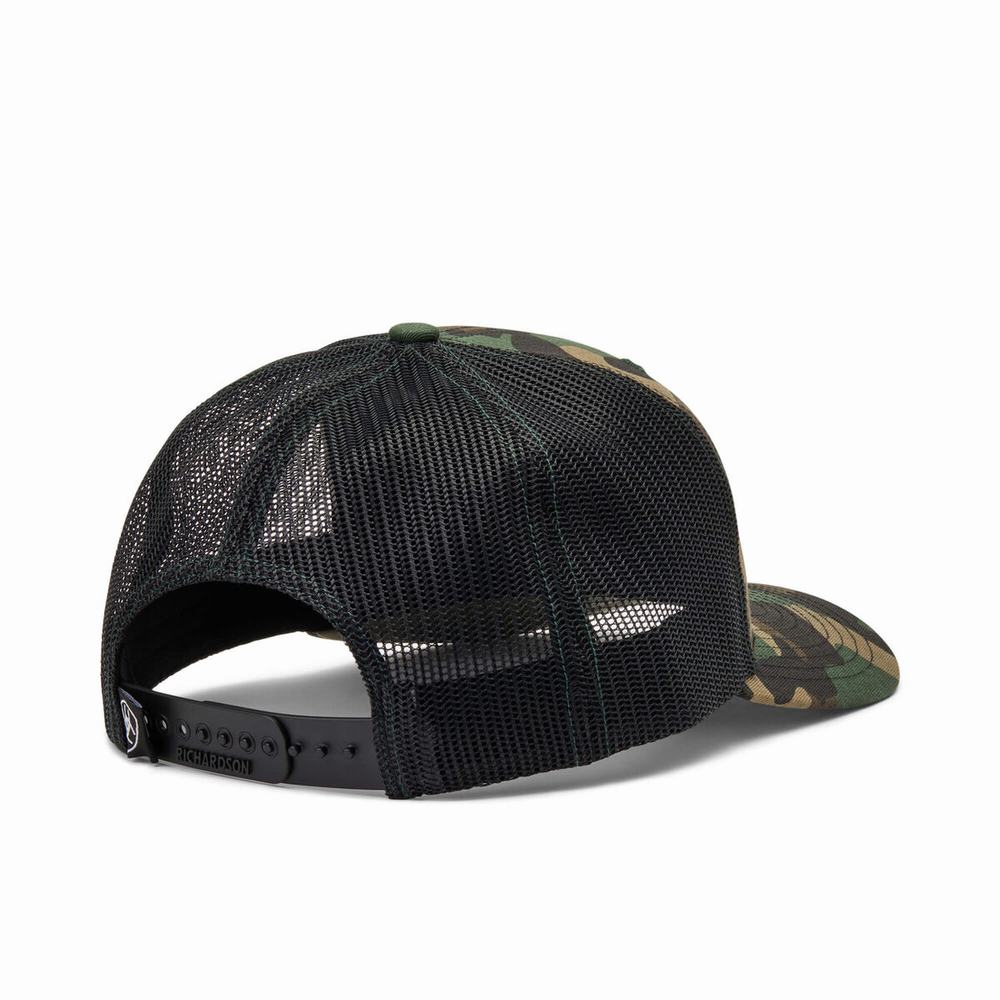 Men's Ariat Flag Patch Hats Camo | ZQTK-91285